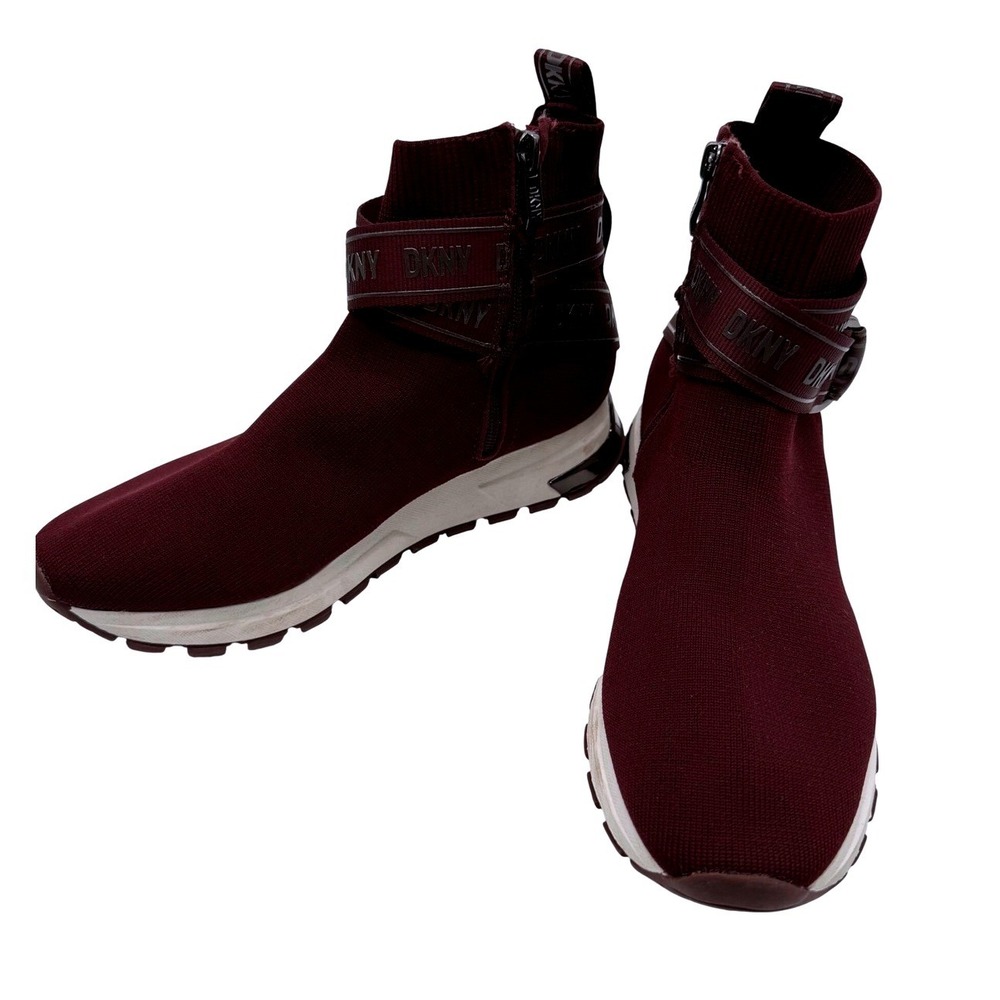 DKNY Women's Burgundy Slip-On Platform Sneaker Boot - Picture 9 of 10